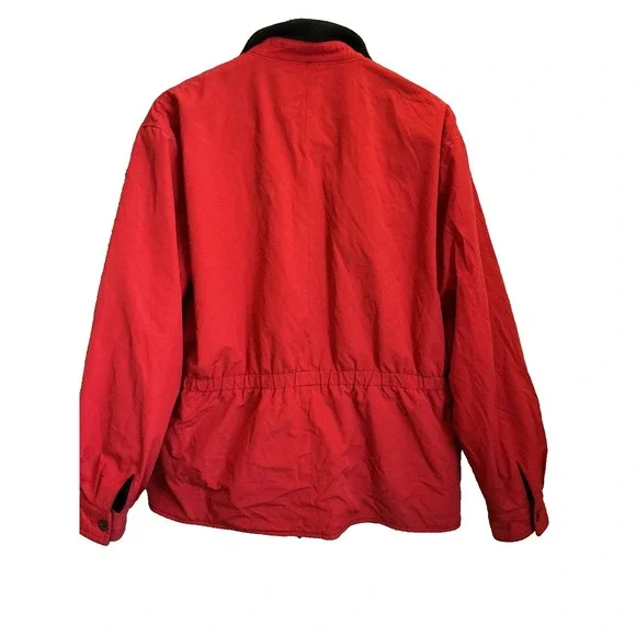 90s Polo Ralph Lauren Jacket Womens Reversible Full Zip Fleece Nylon Red Black M - Picture 7 of 8